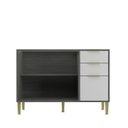 Ver imagem 5 de Balcão de Cozinha 120cm com 2 Portas e 3 Gavetas Domus Espresso Móveis Silver/Branco