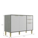 Ver imagem 3 de Balcão de Cozinha 120cm com 2 Portas e 3 Gavetas Domus Espresso Móveis Silver/Branco
