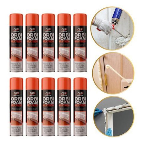 Kit 10 Espuma Expansiva Orbi Foam 460ml 280g Multiuso Vedação