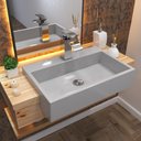 Ver imagem 2 de Cuba Pia Semi Encaixe para Banheiro Retangular 54cm XRT C08 Cinza - Mpozenato