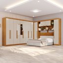 Ver imagem 1 de Guarda-Roupa Casal Modulado Portofino 13 Portas 4 Gavetas com Espelho Cinamomo/Off White - Pnr Móvei