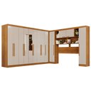 Ver imagem 3 de Guarda-Roupa Casal Modulado Portofino 13 Portas 4 Gavetas com Espelho Cinamomo/Off White - Pnr Móvei