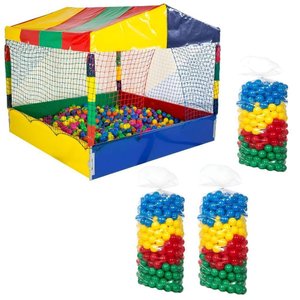 Kit Infantil Piscina de Bolinhas 1,50m Quadrada + 1500 Unidades Bolinhas Coloridas