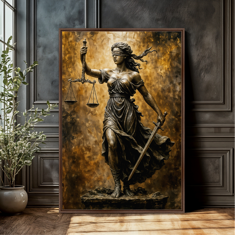 Quadro Advocacia Deusa Têmis a Guardiã da Justiça e Verdade