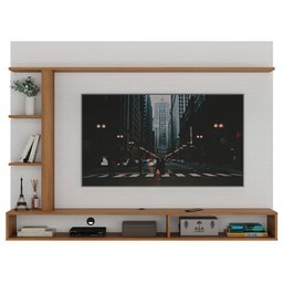 Painel para Tv 60" 1 Porta 1 Nicho Branco/nogal - Hecol - 5