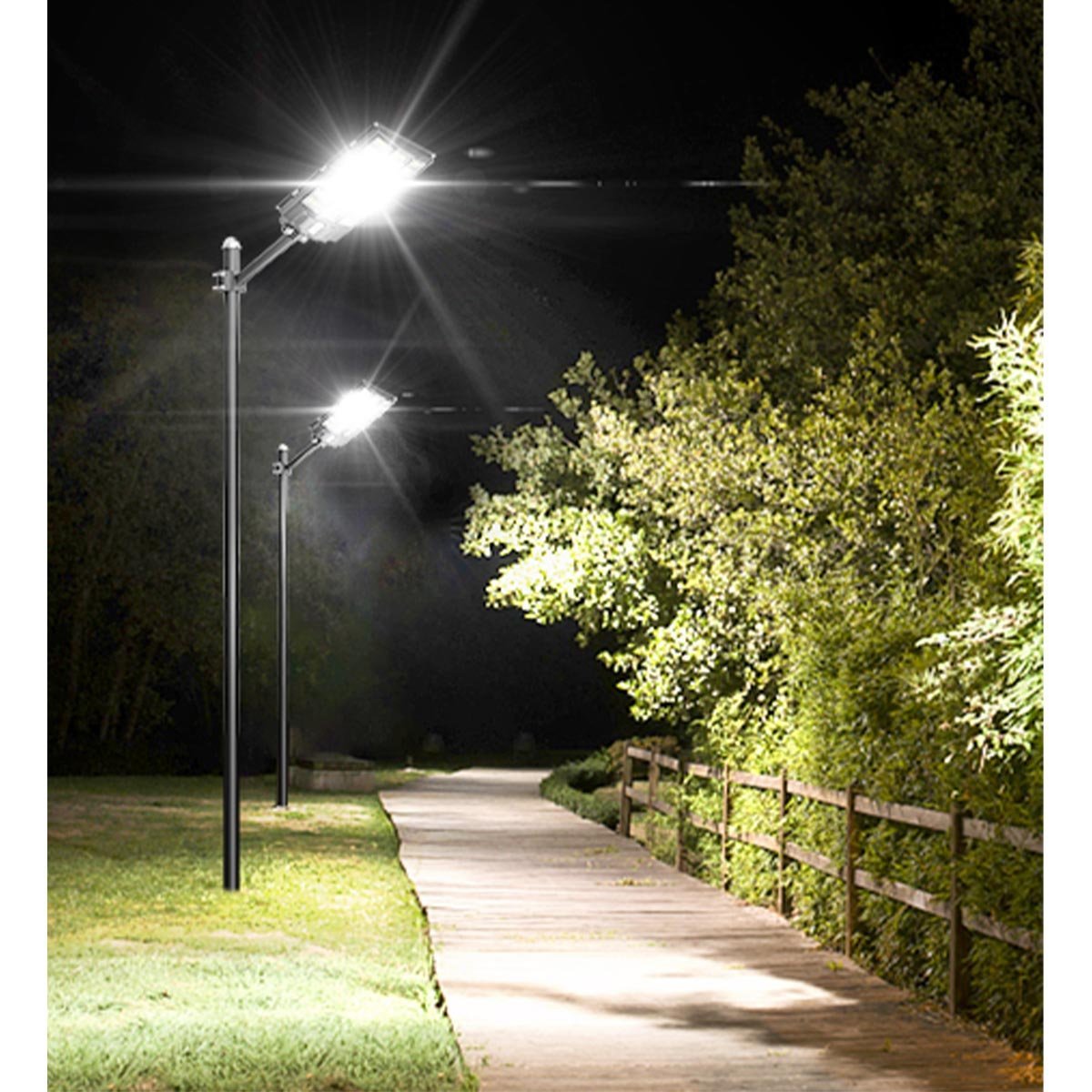 Luminaria Solar 600w Refletor Led Sensor Movimento Presença Poste Holofote Iluminaçao Publica Contro - 4