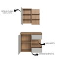 Ver imagem 4 de Conjunto Gabinete de Banheiro 80cm com Espelheira sem Cuba 2 Porta Mel/Arenas 1 - Faema Móveis