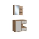 Ver imagem 2 de Conjunto Gabinete de Banheiro 80cm com Espelheira sem Cuba 2 Porta Mel/Arenas 1 - Faema Móveis