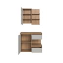 Ver imagem 3 de Conjunto Gabinete de Banheiro 80cm com Espelheira sem Cuba 2 Porta Mel/Arenas 1 - Faema Móveis