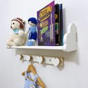 Ver imagem 3 de 1 Prateleira Colorida Infantil 60cm e 1 Cabideiro Coração:branco Nuvem
