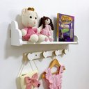 Ver imagem 2 de 1 Prateleira Colorida Infantil 60cm e 1 Cabideiro Coração:branco Nuvem