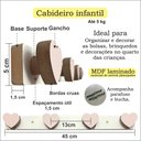 Ver imagem 5 de 1 Prateleira Colorida Infantil 60cm e 1 Cabideiro Coração:branco Nuvem