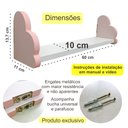 Ver imagem 4 de 1 Prateleira Colorida Infantil 60cm e 1 Cabideiro Coração:branco Nuvem