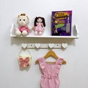 Ver imagem 1 de 1 Prateleira Colorida Infantil 60cm e 1 Cabideiro Coração:branco Nuvem