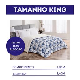 Coberdron King Pele De Carneiro Estampado Azul Algodão Prime - 2