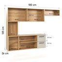 Ver imagem 3 de Armário de Cozinha Suspenso 180cm com 7 Portas e 2 Gavetas Juliana Damasco e Off White