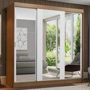 Ver imagem 1 de Guarda-roupa Casal Madesa Reno 3 Portas de Correr de Espelho