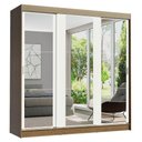 Ver imagem 3 de Guarda-roupa Casal Madesa Reno 3 Portas de Correr de Espelho