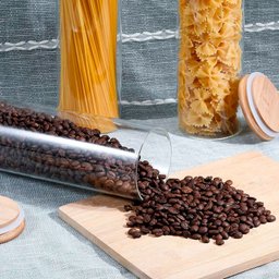 Kit de 3 Potes Herméticos Vidro Tampa Bambu 800ml U Unica Unica - 4