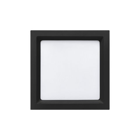 Painel de Led Stella Quadrado Deep de Embutir Recuado 17w Bivolt Preto 4000k Luz Neutra