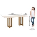 Ver imagem 3 de Mesa de Sala Jantar Yara Sc77 C/ Tampo Madeirado C/ Vidro Curvo 200x90cm Nature - Henn