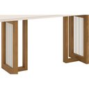 Ver mais imagens de Mesa de Sala Jantar Yara Sc77 C/ Tampo Madeirado C/ Vidro Curvo 200x90cm Nature - Henn