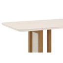 Ver imagem 7 de Mesa de Sala Jantar Yara Sc77 C/ Tampo Madeirado C/ Vidro Curvo 200x90cm Nature - Henn