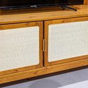 Ver imagem 3 de Rack para TV 75 Polegadas Viena Madeira Maciça 2 Portas 180cm Telinha Amêndoa - Apaixone & Decore