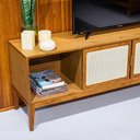 Ver imagem 7 de Rack para TV 75 Polegadas Viena Madeira Maciça 2 Portas 180cm Telinha Amêndoa - Apaixone & Decore