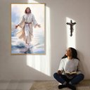 Ver imagem 3 de Quadro Decorativo Jesus sobre As Águas Cor:moldura Freijo;título:42x62 com Vidro Acrílico