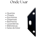 Ver mais imagens de Kit 2 Suportes de Prateleira 22cm Trapézio com Furos Aço Reforçado Design Moderno