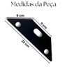 Kit 2 Suportes de Prateleira 22cm Trapézio com Furos Aço Reforçado Design Moderno - 2