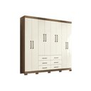 Ver imagem 1 de Guarda Roupa Casal 8 Portas e 6 Gavetas C/ Pés Liverpool Jatoba/areia - Santos Andirá