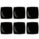 Ver imagem 1 de Kit 6 Pratos Rasos Sobremesa de Porcelana Oriental Preto 21cm Germer Quadrado Sushi