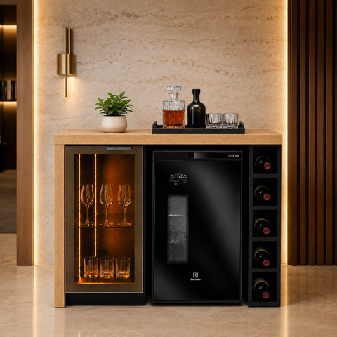 Bar Balcão Bancada Touch LED Embutir Cervejeira Frigobar