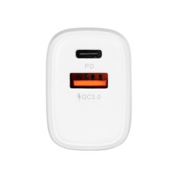 Carregador de Parede 38W com Duas Saidas 1 Saida USB 12V 1.5A Quick Charge (18W) e 1 Saida Tipo - 3
