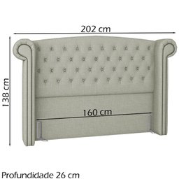 Cabeceira Queen 160 cm Valenn Linho SL 76 Peer - 4