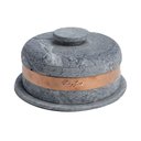 Ver imagem 1 de Queijeira Pedra Sabão Cobre Tampa Pedra Queijo Frios 20x10cm