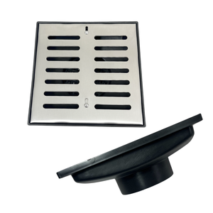 Ralo Quintal 20x20 Inox Abre Fecha Coletor Saída Baixa 100mm