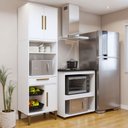 Ver imagem 1 de Cozinha Compacta Santo André 3 Portas 1 Gaveta Branco - Kaiki Móveis