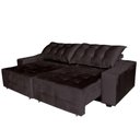Ver imagem 2 de Sofá Euro Retrátil Reclinável 210cm Veludo Light Preto
