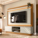 Ver imagem 1 de Estante Home 215cm Valdivia com LED para Tv até 75 Nature/Off White G77 - Gran Belo