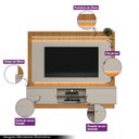 Ver imagem 3 de Estante Home 215cm Valdivia com LED para Tv até 75 Nature/Off White G77 - Gran Belo