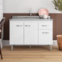 Ver imagem 1 de Balcão Gabriela com Pia e Cuba Ghelplus 120cm Branco Ajl Móveis