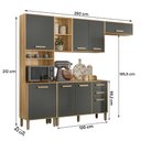 Ver imagem 4 de Cozinha Compacta com Balcão Maria Flor 8 Portas e 2 Gavetas Freijo/chumbo