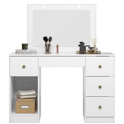 Penteadeira Camarim Com Espelho 9904 Branco Moval - 4