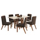 Ver imagem 1 de Conjunto Mesa 6 Cadeiras 170/27  Vidro 160cm com Tecido Joli  Zamarchi