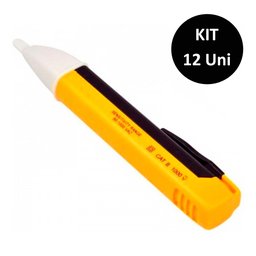 Detector Tensao Caneta energia Kit 12 Uni LED corrente Medidor Sonoro Eletricidade Luminoso - 2