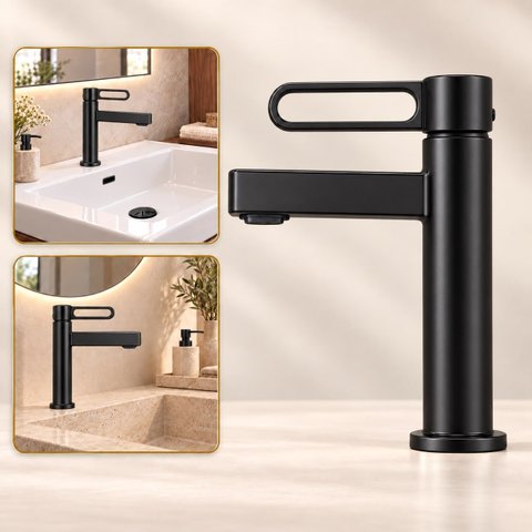 Torneira Daytona Preta Baixa Aço Inox 304 Premium Goldenx