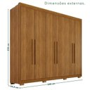 Ver imagem 4 de Guarda Roupa Casal com Pés 6 Portas 6 Gavetas 100% MDF Itália Plus Marrom/Cinamomo